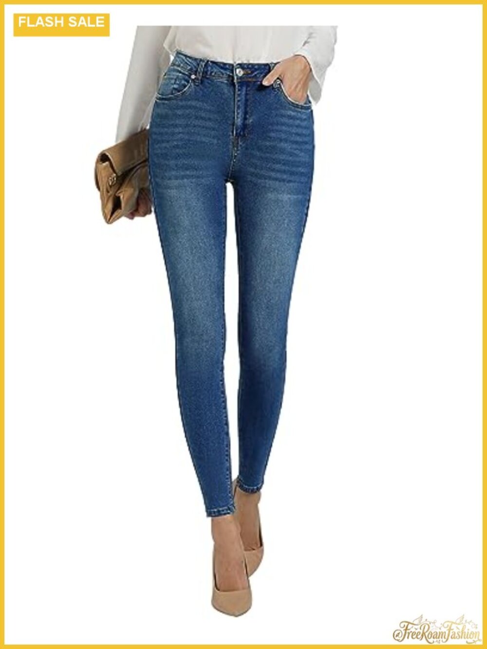 High Waist Skinny Jeans for Women Stretchy Slimming Denim Pants